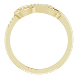 14K Gold Round Natural Diamond Infinity-Inspired Ring VI - Yellow Gold - view 2