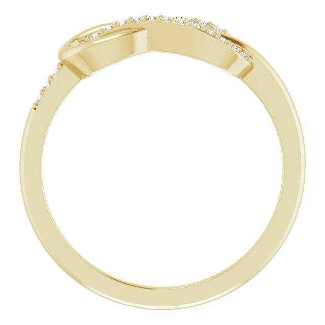 14K Gold Round Natural Diamond Infinity-Inspired Ring VI - Yellow Gold - view 2
