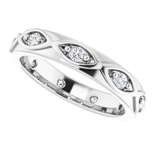 Platinum Round Natural Diamond Eternity Band – 1/5 CTW - view 5