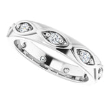 14K Gold Round Natural Diamond Eternity Band – 1/5 CTW - White Gold - view 5