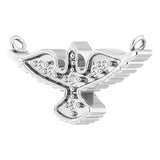 14K Gold Round Lab-Grown Diamond Petite Holy Spirit Necklace - White Gold - view 2