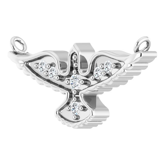 14K Gold Round Lab-Grown Diamond Petite Holy Spirit Necklace - White Gold - view 2