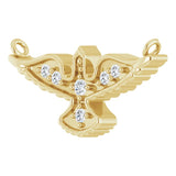 14K Gold Round Lab-Grown Diamond Petite Holy Spirit Necklace - Yellow Gold - view 2