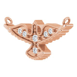14K Gold Round Natural Diamond Petite Holy Spirit Necklace - Rose Gold - view 2