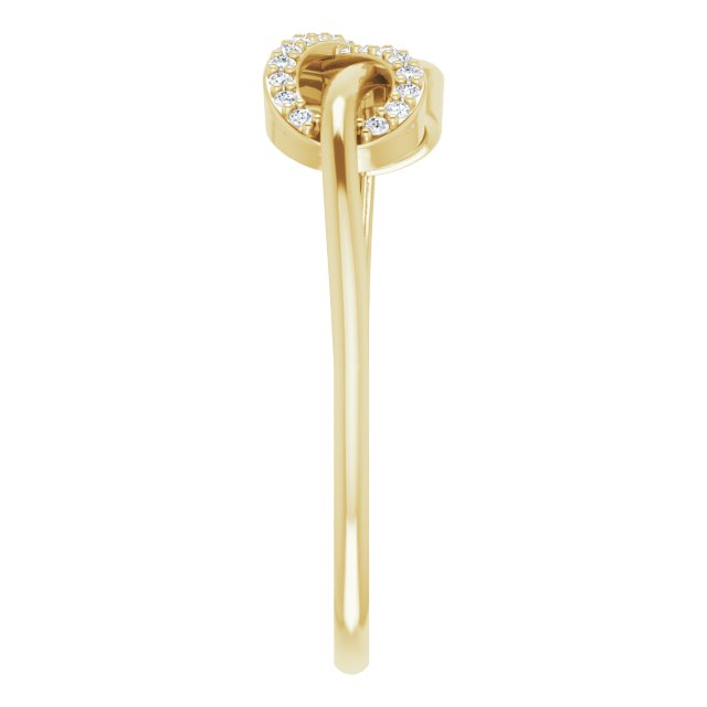 14K Gold Round Natural Diamond Infinity-Inspired Ring VI - Yellow Gold - view 4