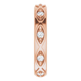 14K Gold Round Natural Diamond Eternity Band – 1/5 CTW - Rose Gold - view 4