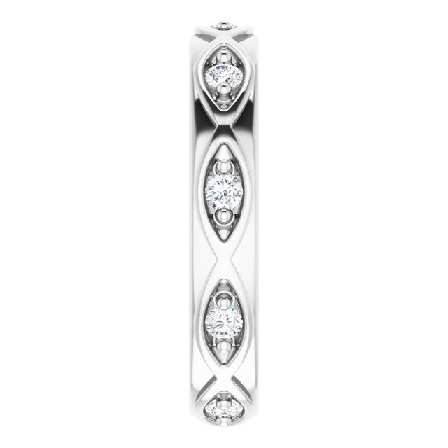 Platinum Round Natural Diamond Eternity Band – 1/5 CTW - view 4