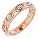14K Gold Round Natural Diamond Eternity Band – 1/5 CTW - Rose Gold