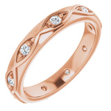 14K Gold Round Natural Diamond Eternity Band – 1/5 CTW - Rose Gold
