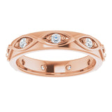14K Gold Round Natural Diamond Eternity Band – 1/5 CTW - Rose Gold - view 3