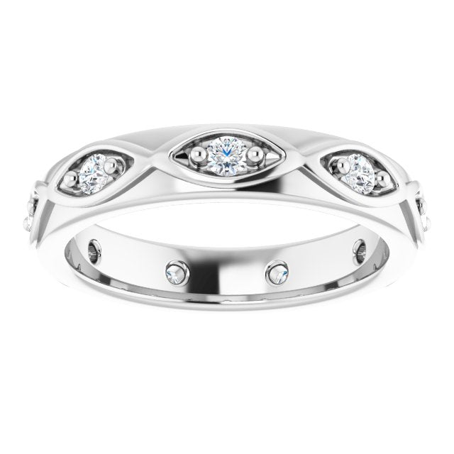 Platinum Round Natural Diamond Eternity Band – 1/5 CTW - view 3