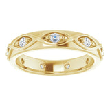 14K Gold Round Natural Diamond Eternity Band – 1/5 CTW - Yellow Gold - view 3