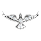 Platinum Round Natural Diamond Petite Holy Spirit Necklace