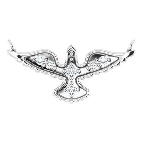 Platinum Round Lab-Grown Diamond Petite Holy Spirit Necklace