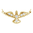 14K Gold Round Natural Diamond Petite Holy Spirit Necklace - Yellow Gold