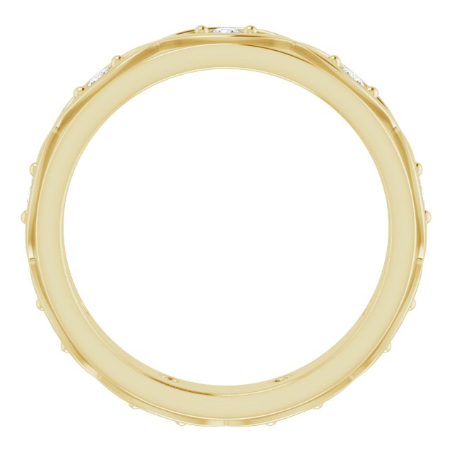 14K Gold Round Natural Diamond Eternity Band – 1/5 CTW - Yellow Gold - view 2