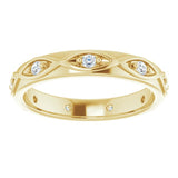 14K Gold Round Natural Diamond Eternity Band – 1/5 CTW - Yellow Gold - view 3