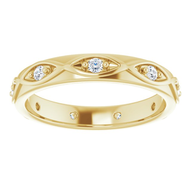 14K Gold Round Natural Diamond Eternity Band – 1/5 CTW - Yellow Gold - view 3