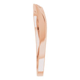 14K Gold Round Natural Diamond Stackable Wave Ring - Rose Gold - view 4