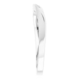 14K Gold Round Natural Diamond Stackable Wave Ring - White Gold - view 4