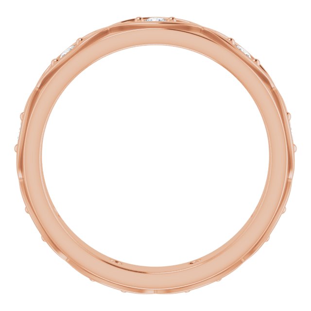 14K Gold Round Natural Diamond Eternity Band – 1/5 CTW - Rose Gold - view 2