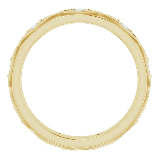 14K Gold Round Natural Diamond Eternity Band – 1/5 CTW - Yellow Gold - view 2