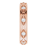 14K Gold Round Natural Diamond Eternity Band – 1/5 CTW - Rose Gold - view 4