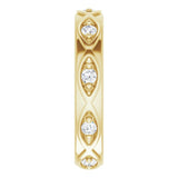 14K Gold Round Natural Diamond Eternity Band – 1/5 CTW - Yellow Gold - view 4