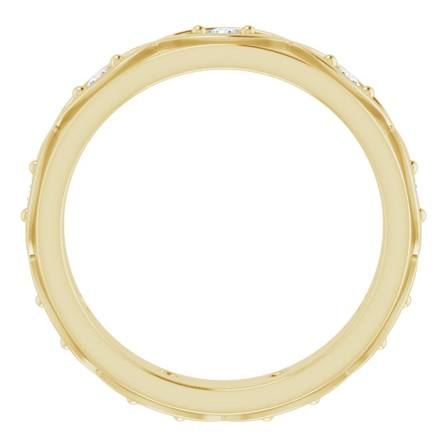 14K Gold Round Natural Diamond Eternity Band – 1/5 CTW - Yellow Gold - view 2