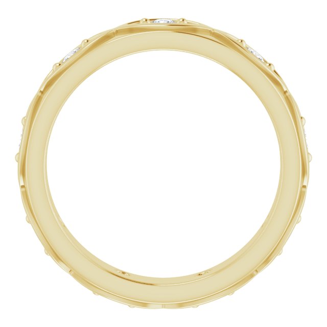 14K Gold Round Natural Diamond Eternity Band – 1/5 CTW - Yellow Gold - view 2