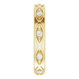 14K Gold Round Natural Diamond Eternity Band – 1/5 CTW - Yellow Gold - view 4