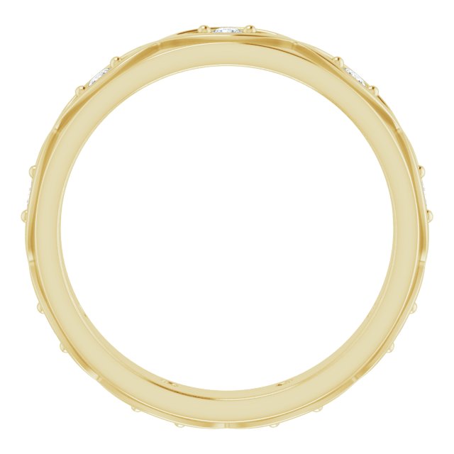 14K Gold Round Natural Diamond Eternity Band – 1/5 CTW - Yellow Gold - view 2