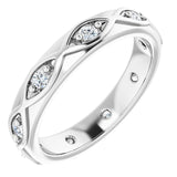 14K Gold Round Natural Diamond Eternity Band – 1/5 CTW - White Gold