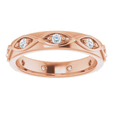 14K Gold Round Natural Diamond Eternity Band – 1/5 CTW - Rose Gold - view 3