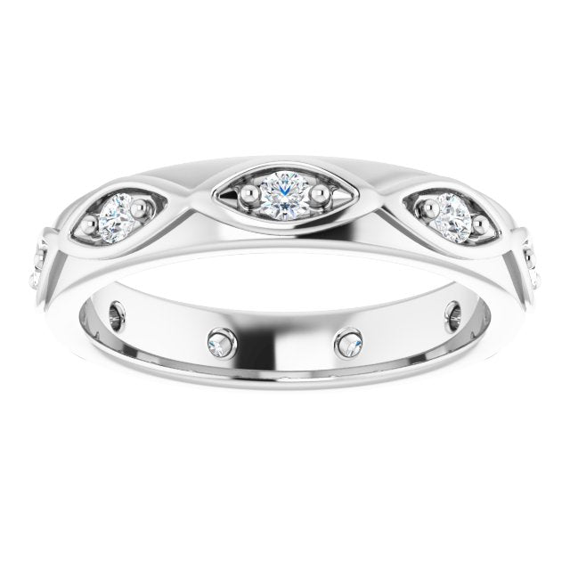 Platinum Round Natural Diamond Eternity Band – 1/5 CTW - view 3