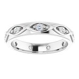14K Gold Round Natural Diamond Eternity Band – 1/5 CTW - White Gold - view 3