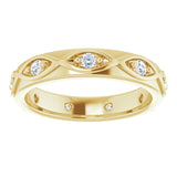 14K Gold Round Natural Diamond Eternity Band – 1/5 CTW - Yellow Gold - view 3