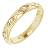 14K Gold Round Natural Diamond Eternity Band – 1/5 CTW - Yellow Gold