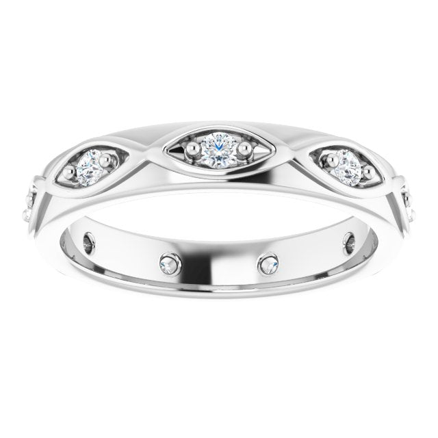 Platinum Round Natural Diamond Eternity Band – 1/5 CTW - view 3