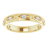 14K Gold Round Natural Diamond Eternity Band – 1/5 CTW - Yellow Gold - view 3
