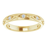 14K Gold Round Natural Diamond Eternity Band – 1/5 CTW - Yellow Gold - view 3