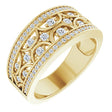 14K Gold Round Natural Diamond Accented Ring – 5/8 CTW