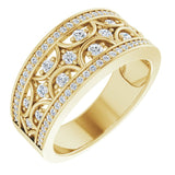 14K Gold Round Natural Diamond Accented Ring – 5/8 CTW