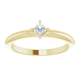 14K Gold Square Natural Diamond Solitaire Ring - Yellow Gold - view 3