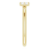 14K Gold Square Natural Diamond Solitaire Ring - Yellow Gold - view 4