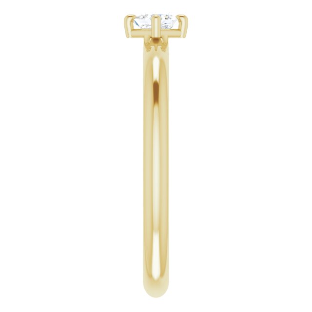 14K Gold Square Natural Diamond Solitaire Ring - Yellow Gold - view 4