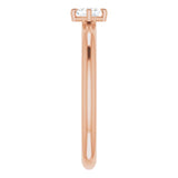 14K Gold Square Natural Diamond Solitaire Ring - Rose Gold - view 4