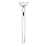 Platinum Square Natural Diamond Solitaire Ring - view 4