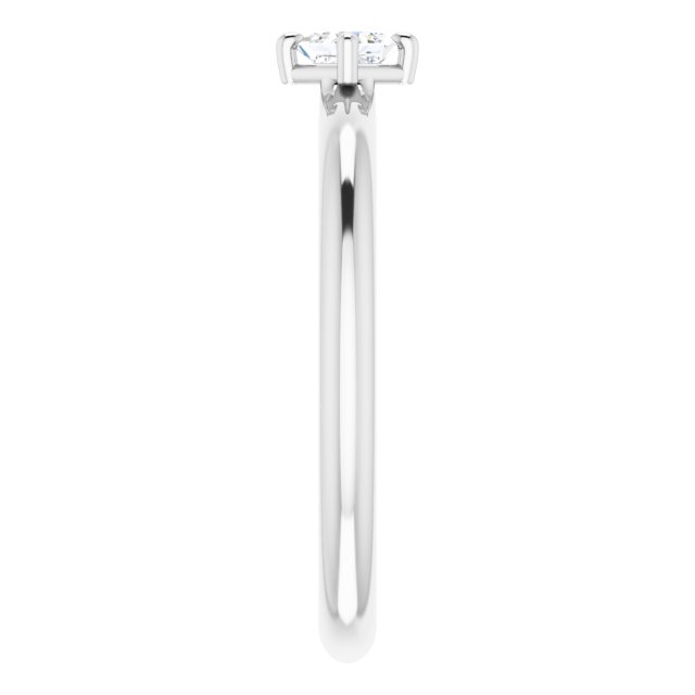 Platinum Square Natural Diamond Solitaire Ring - view 4
