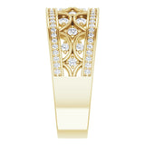 14K Gold Round Natural Diamond Accented Ring – 5/8 CTW - view 4